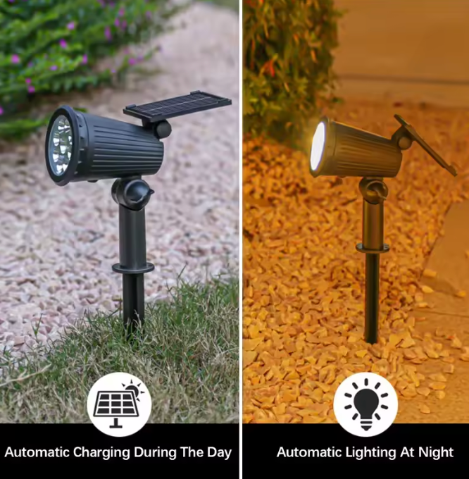9-LED Solar Spotlight | High-Intensity IP65 Waterproof | Outdoor Security & Accent Light
