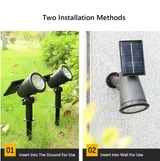 9-LED Solar Spotlight | High-Intensity IP65 Waterproof | Outdoor Security & Accent Light