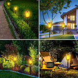 Solar LED Garden Torches | 2-Pack Warm Flame Effect | IP65 Waterproof Outdoor Stakes (350 Lumens)