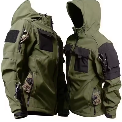 Men's Tactical Softshell Jacket | Waterproof & Windproof Performance | Outdoor Hooded Combat Gear